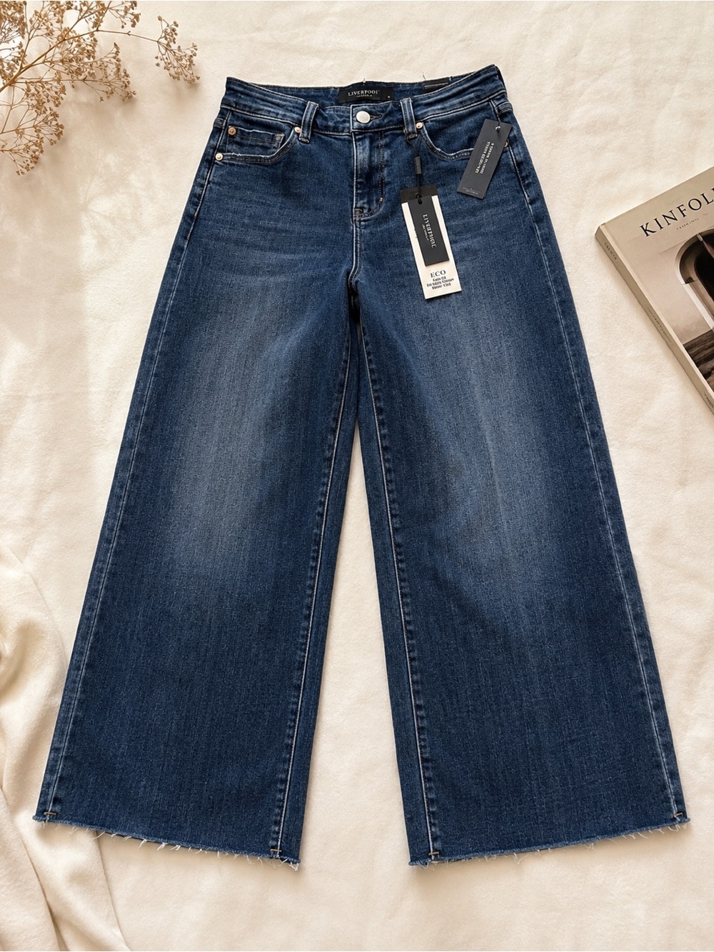 Liverpool Dark Blue Wide-Leg Jeans